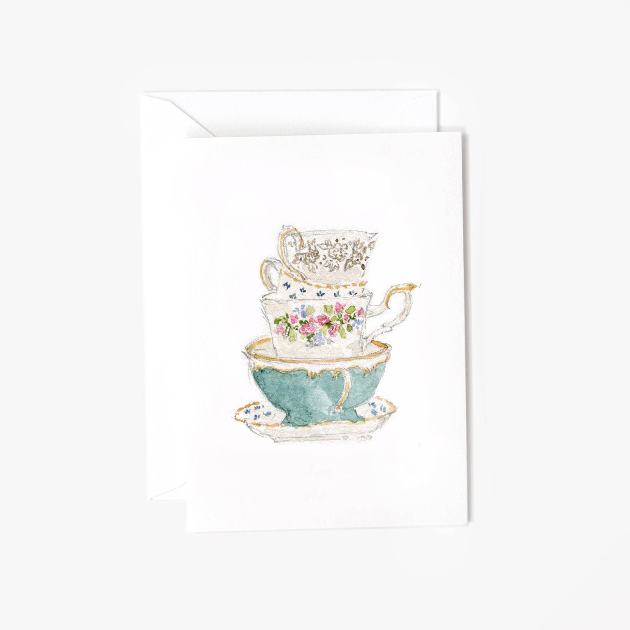 Mini-carte de correspondance tasses à thé