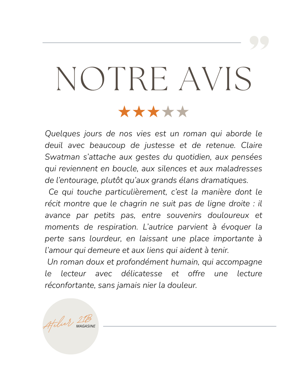 Quelques jours de nos vies